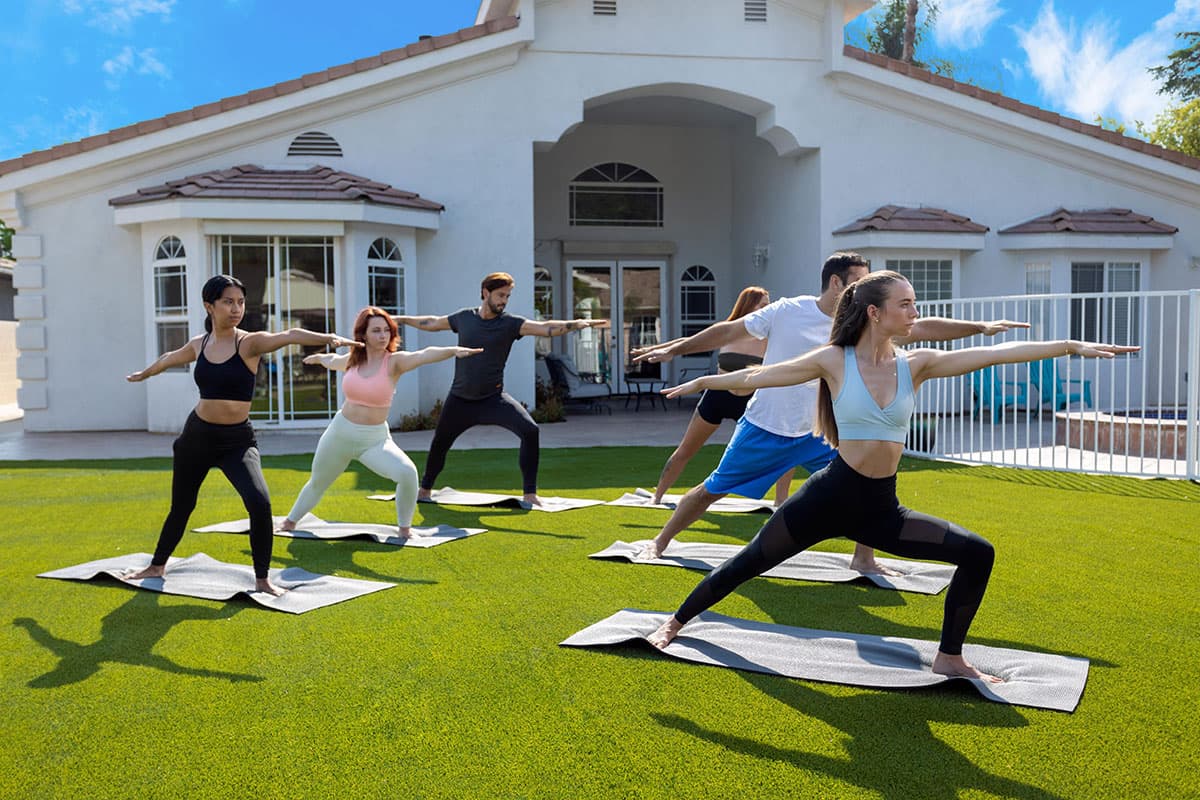 Group yoga session