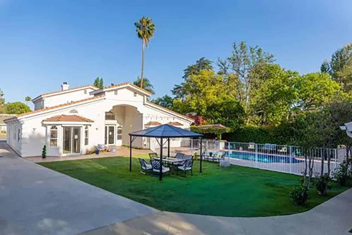 Backyard with gazebo and pool